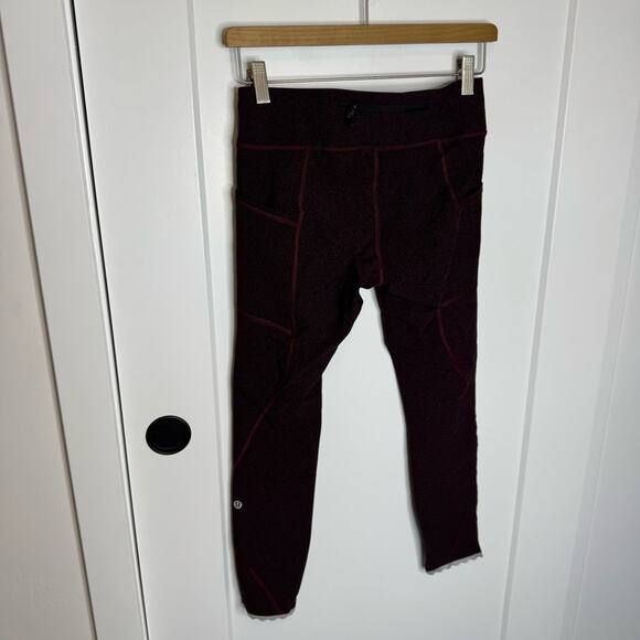 Lululemon Tight Stuff Tight II 25" Granulite Garnet Black Full On Luxtreme 6 - Picture 6 of 7